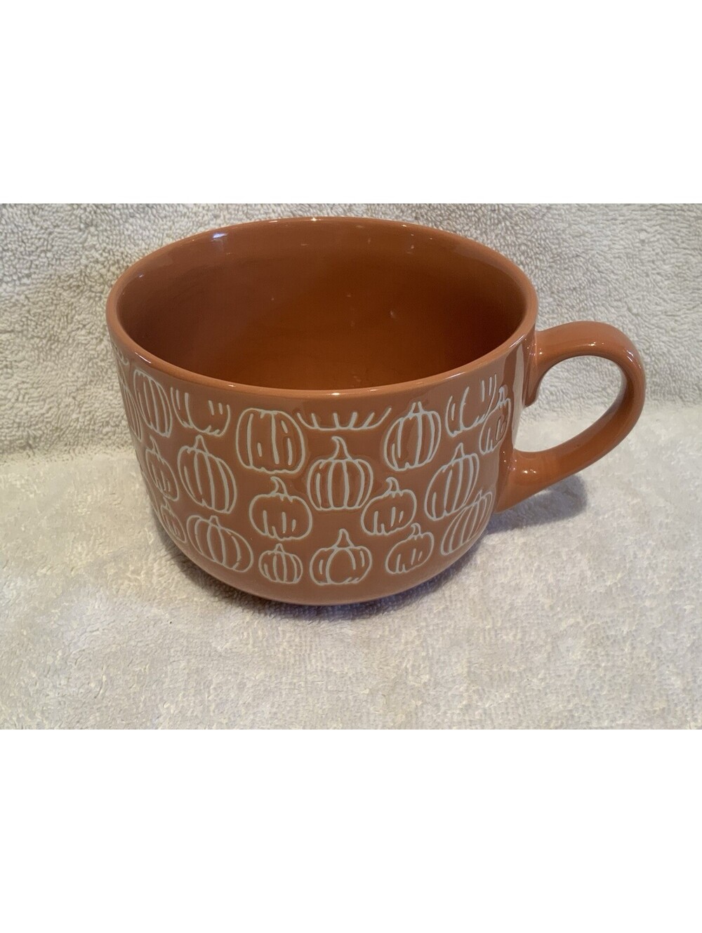 Orange Textured Fall Pumpkin Themed 21oz. Oversized Mug